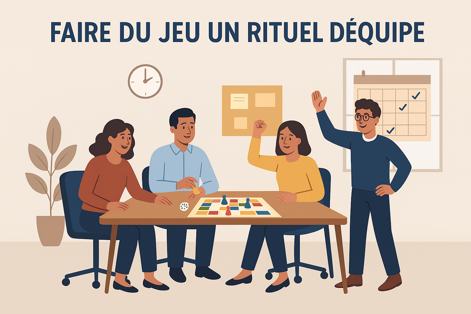 une équipe qui joue et un calendrier qui montre que cette activité est régulière